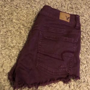 maroon american eagle shorts